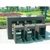 Barset Barbados Schwarz 160 X 80 X 107 Cm, Bar + 4 Barhocker 2 Barset Barbados Schwarz 160 X 80 X 107 Cm, Bar + 4 Barhocker -Fiamma Store 24684 0
