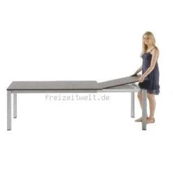 Ausziehtisch Gestell Weiß, Platte Marmor Weiß